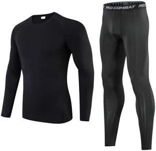 Gavena Boys Compression Sets Youth Athletic Base Layer Kids Thermal Underwear Set Leggings and Shirts Suits(6-7 Year,Black)