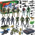 JOYIN 2024 Christmas Advent Calendar with Military Army Man 24 Days Countdown Calendar with Soldier Action Figures, Weapons and Gear Accessories Toys for Boys Kids Party Favors Gift