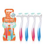 Kai Bikini line Razor for Women with Aloe Vera and Vitamin E Moisture Strip - Pack of 2 (4 Pieces)