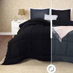 Utopia Bedding Queen Comforter Set with 2 Pillow Shams - Bedding Comforter Sets - Down Alternative Reversible Black/Grey Comforter - Soft and Comfortable - Machine Washable