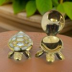 Salvus APP SOLUTIONS Golden Brass Diamond-Shaped Wish Fulfilling Tortoise Turtle: A Feng Shui Charm for Home Décor and Positive Energy (3.5 inch_1PC)