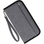 COCASES Passport Holder, RFID Blocking Travel Documents Holder Family Cover Travel Wallet Organizer with Hand Strap for ID Card/Credit Cards/Flight Tickets/Money/Keys(Deep Grey)