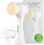 Nooni Pore Cleansing Tool - Manual Dual Brush | Facial Massager and Exfoliator, Soft Bristle & Silicone Brush, 1 Count