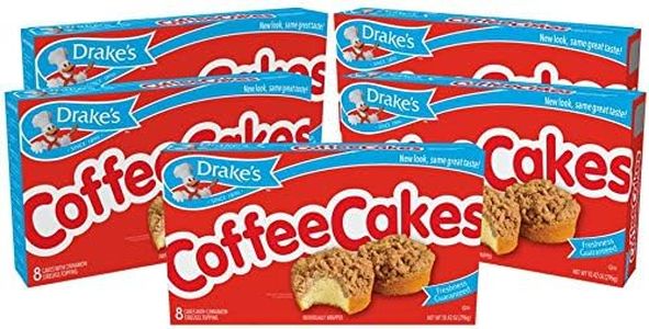 Drake's Coffee Cakes, 40 Individually Wrapped Breakfast Pastries (5 Boxes)