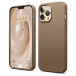 elago Liquid Silicone Case Compatible with iPhone 13 Pro Max (6.7 inches), Premium Silicone Case, Full Protection Case – Shockproof Cover with 3 Structures, Soft Microfiber Prevents Scratches (Brown)