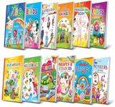 Kids Picture Books Collection for Early Learning for books for 1 2 3 + year old | Return Gift Box | Water Proof - Includes English Alphabets, Hindi Varnamala, Animals, Birds, Fruits, Shapes, Colours, Numbers, Vehicles , Professions , Body Parts, Vegetables, Flowers