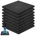 BBTO 8 Pieces RV Jack Blocks Rubber Pads 12 x 12 x 0.8 Inches RV Leveling Rubber Pads Slip Resistant RV Jack Pads Jack Stand Pads for Campers Rvs and Trailers, Prevents Slipping Sinking, Black