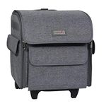 Everything Mary Serger Machine Rolling Storage Case, Heather - Carrying Bag for Overlock Machines - for Brother, Singer, & Juki Sergers - Organizer Tote for Sewing Thread & Supplies