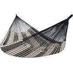 Sunnydaze Handwoven XXL Thick Cord Mayan Family Hammock for Outside - 625-Pound Capacity - Black/Natural