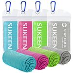 Sukeen Cooling Towel, 4 Pack Cooling Towels for Neck, Soft Breathable Sweat Towel Gym Towel, Stay Cool Ice Towel, Microfibre Cool Towel for Men Women Work Out Sports Yoga Golf (40"x12")