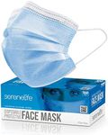 SereneLife 1000pcs 3-Ply Disposable Face Masks - 3 Layer Protection Breathable Non-Woven Face Masks, Facial Mouth Cover, 3ply Filter Mask SL3PLY1000