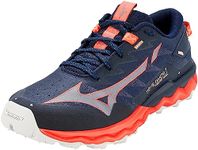 Mizuno Women's Wave Daichi 7 Sneaker, Nsky Quicksilver Hcoral, 5.5 UK