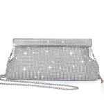 Rhinestone Sliver Clutch Purses for Women Glitter Evening Bling Clutch Purses for Wedding Reception Prom Reunion