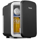 Reemix Mini Fridge, 3.7 Liter/6 Can Portable Cooler and Warmer Personal Refrigerator for Skin Care, Cosmetics, Beverage, Food,Great for Bedroom, Office, Car (Black2)