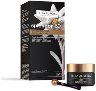 BELLA AURORA - Contorno de Ojos Splendor 60 15 ml, con Espátula de Efecto Frío, para Arrugas, Líneas de expresión, Bolsas y Ojeras, con Ácido Hialurónico y Extractos Botánicos, Hidratante