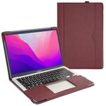 TYTX Leather Case Compatible with NEW MacBook Pro 13 Inch M2 M1 A2338 A2289 A2251 A2159 A1989 A1706 A1708 2021 2020-2016 Release,Leather Laptop Case Protective Folio Book Cover, Wine Red