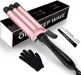 LivChic LivChic 3 Barrel Curling Iron 7.5 inch Long Extended Wand Tourmaline Triple Barrels with LCD Temp Display Beach Waves Hair Crimper