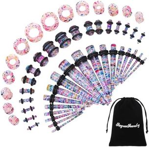 JieyueJewelry 50 Pcs Ear Stretching Kit 14G-00G(Colorful Point)