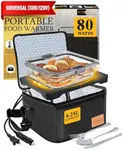 Forabest Portable Microwave Food Warmer - 12V/24V,110V/220V Fast Heating Portable Food Warmer Lunch Box, Personal Portable Oven Electric Lunch Box for Reheating Food in Car, Truck, Camping, Work