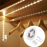 Motion Sensor LED Strip Lights for Wardrobe - LUXJET 1M Rechargeable Warm White LED Closet Lights for Kitchen, Bedroom, Stairs, Cabinet