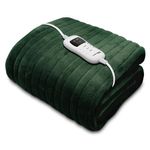 Dreamcatcher Green Heated Throw Electric Blanket, 160 x 120cm Heated Blanket Machine Washable Soft Micro Fleece Electric Throw Overblanket with 9HR Timer and 9x Control Heat Settings