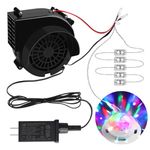 Kalolary Replacement Air Blower for Inflatables,1.5A Inflatable Air Fan Blower with Bright Colorful Projection Lamp 5 LED Light &12v/2A Adapter for Halloween Christmas Inflatable Outdoor Decorations