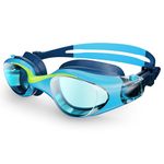 HIGAHY Kids Swimming Goggles - Adjustable Anti Fog Swimming Goggles Kids 6-14 years, UV Resist Junior Swim Goggles, Wide Clear Vision and Anti-Leak for Boys Girls