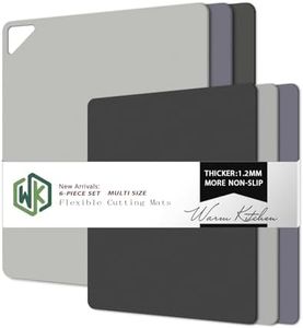 Plastic Cutting Boards for Kitchen, WK Flexible Cutting Board Set of 6, Non Slip Cutting Mats with Hole, BPA Free, Dishwasher Safe, Multi Size