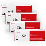 Canon Genuine Toner Bundle 046 (1248C006), 4 Pack (1 Each: Cyan, Magenta, Yellow, Black), for Canon Color imageCLASS MF735Cdw, MF733Cdw, MF731Cdw, LBP654Cdw Laser Printers