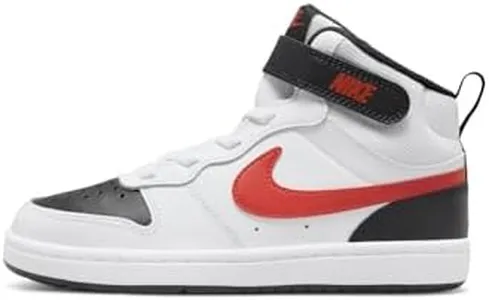 Nike Court Borough MID Basketball Shoe - Kids' White/Red 3