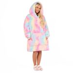 Sienna Fluffy Hoodie Blanket Women, Super Soft Oversized Sherpa Fleece Snuggle Hoodie Blanket Comfy Fluffy Hoodie Gifts for Women Men Adults, One Size Tie Dye