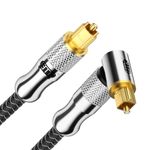 EMK Upgraded 24K Gold-Plated 90 Degree Optical Cable, 360 Degree Rotatable Optical Audio Cable Right Angle Digital Toslink Cable for Sound Bar, TV 4 Ft/1.2M