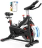 Merach Exercise Bike, Magnetic Stationary Bike with Exclusive App, 300lbs Indoor Workout Bike with Comfortable Bike Seat Cushion and Tablet Mount for Home Weight Loss