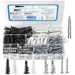 Besitu 210Pcs Drywall Anchors and Screws Kit, Self Drilling Wall Anchors for Drywall, Sheetrock, Hollow Door and Plaster Wall, Zinc Metal & Nylon Plastic Heavy Duty Dry Wall Anchor Set