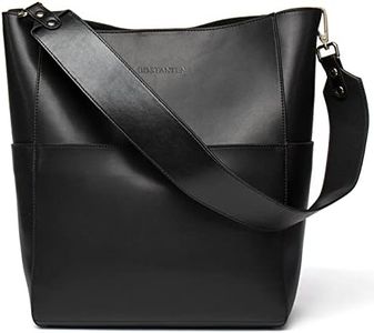 BOSTANTEN Women's Leather Designer Handbags Tote Purses Shoulder Bucket Bags Black