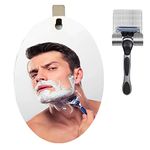 Deluxe Larger Anti-Fog Shower Mirror | Fogless Bathroom Shaving Mirror | Long-Lasting Removable Adhesive Hook and Razor Holder | Bathroom Accessories (10 X 7.87)