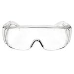 Amazqi Safety Goggles, Medical Safety Glasses Anti-fog OTG Chemistry Lab Eye Protection Eyewear Against Chemical Liquid Splash with Clear Lens Frame for Lab Chemical Splash Home Workplace Unisex (No Vent)