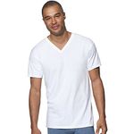 Hanes Men's Tagless Stretch White V-Neck Undershirts, 3 Pack Underwear, Medium