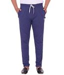 VEGO Men's Cotton Track Pant, Lower, Bottom Wear Blue Melange - Regular Fit, Large