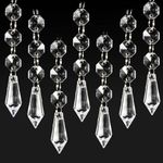 MAQIHAN 30PCS Christmas Crystal Ornaments - Icicle Hanging Crystals Clear Plastic Chandelier Crystals Crystal Strands Crystal Chandelier Parts Dangling Crystals for Christmas Tree