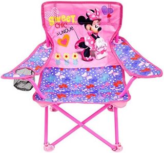 JAKKS Pacific Minnie Camp Chair for Kids, Portable Camping Fold N Go Chair with Carry Bag, Minnie - Bows