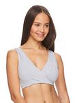 Lamaze Cotton Spandex Sleep Bra for Nursing and Maternity - Heather Grey, L