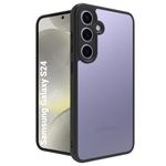 RIGGEAR Shockproof Sleek Hybrid Armor Back Cover Case Compatible with Samsung Galaxy S24 (Clear PC + Black TPU Bumper)