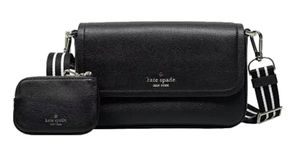 Kate Spade New York Women's Rosie Pebbled Leather Small Flap Crossbody Bag, Black