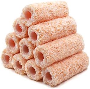 ROLLINGDOG 4Inch Jumbo Mini Paint Roller Covers - Microfiber Jumbo Roller Sleeves with 3/8” Nap for Walls,Cabinets,Furniture Painting(Pack of 10)