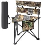 WTVIDAS Hunting Chair Extra Large Folding Tripod Chair with Backrest Portable Camping Chair for Fishing Blind Hunting