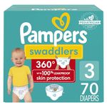 Pampers Swaddlers 360 Diapers, Size 3, 70 Count