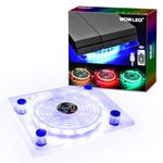 WOWLED USB RGB LED Cooler Cooling Fan Pad Stand Accessories with Wireless Remote Controller for PS4 Playstation 4 XBOX One Consoles Laptop Notebook