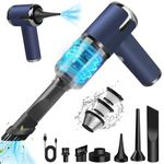 Handheld Vacuum Cleaner, Portable Cordless Vacuum Cleaner 120W, Multifunctional Vacuum with Brush, Flat Wide Mouth, Lightweight Hand Vacuum for Car, Pet Hair 6000Pa Mini Vacuum Cleaner - Navy