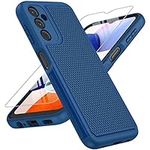 FNTCASE Dual Layer Protective Case for Samsung Galaxy A14 5G - Shockproof Rugged Military Protection with Non Slip Textured Back (Navy Blue)